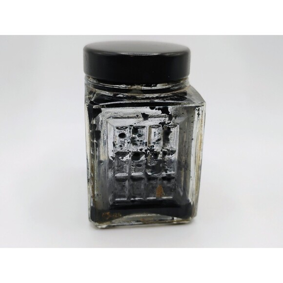 Vintage Russia Cement Co. Signet Blue Black Ink Glass Bottle & Cap 1940's EMPTY - Picture 2 of 7
